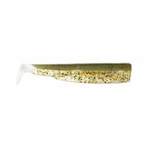 BLACK MINNOW 70 4 LURES BODIES GLITTERED KAKI