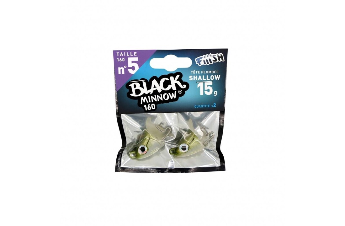 BLACK MINNOW 120 JIGHEAD KAKI SHALLOW 6 GRAM P/2