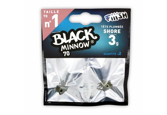 BLACK MINNOW 70 JIGHEAD KAKI SHORE 3 GRAM P/2