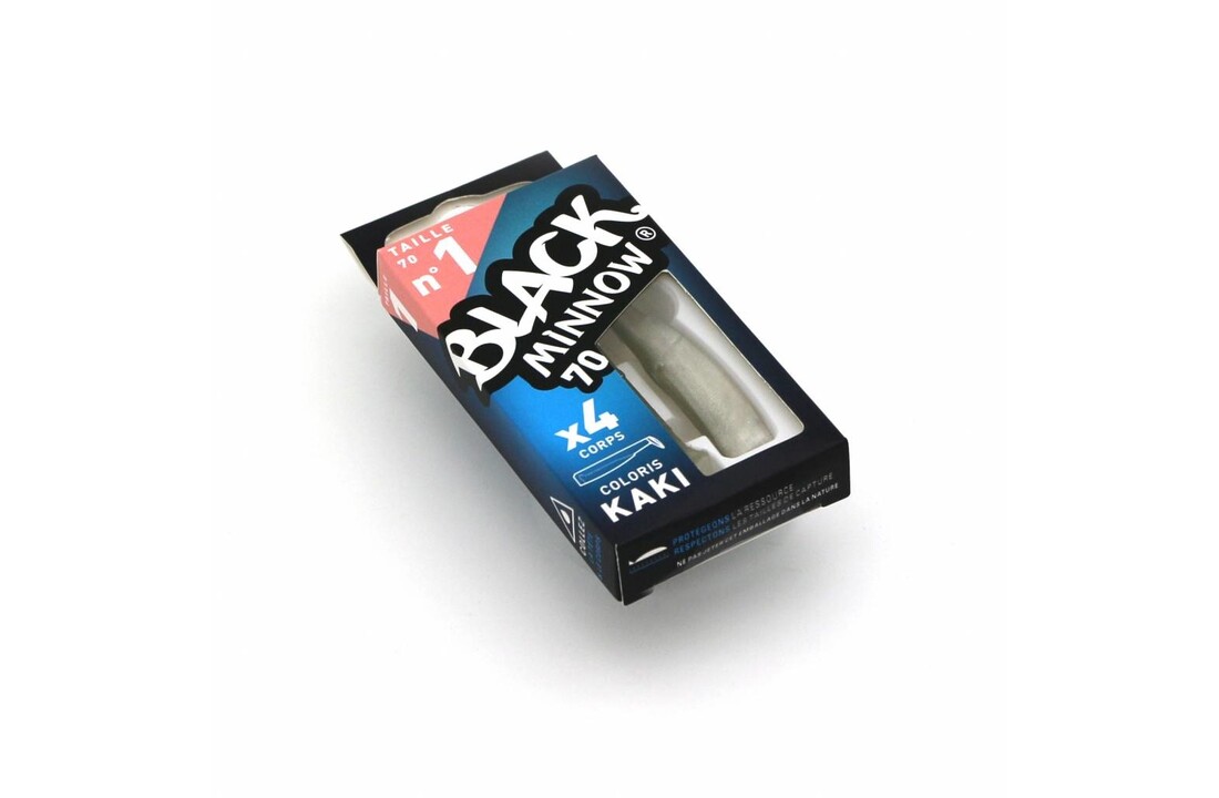 BLACK MINNOW 70 4 LURES BODIES KAKI