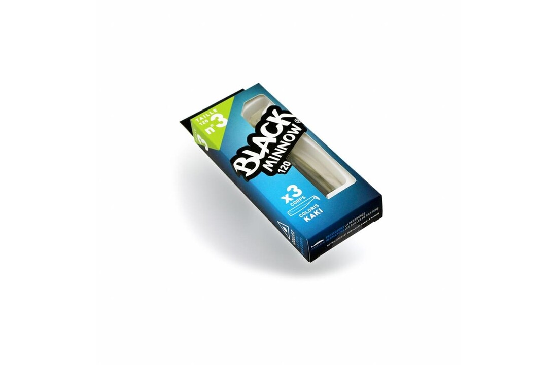 BLACK MINNOW 70 4 LURES BODIES KAKI