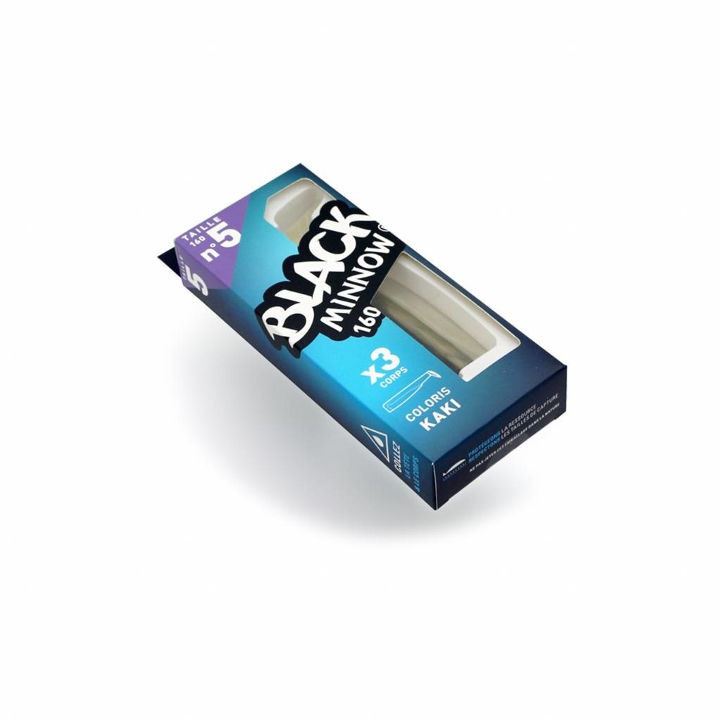 BLACK MINNOW 70 4 LURES BODIES KAKI