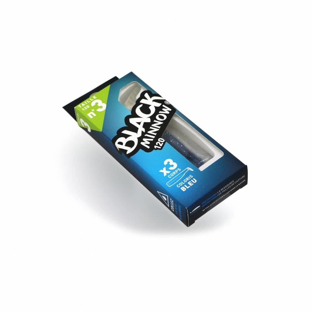 BLACK MINNOW 90 3 LURES BODIES BLUE