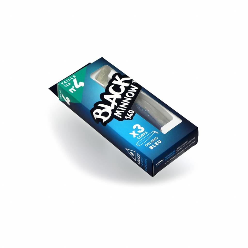 BLACK MINNOW 90 3 LURES BODIES BLUE