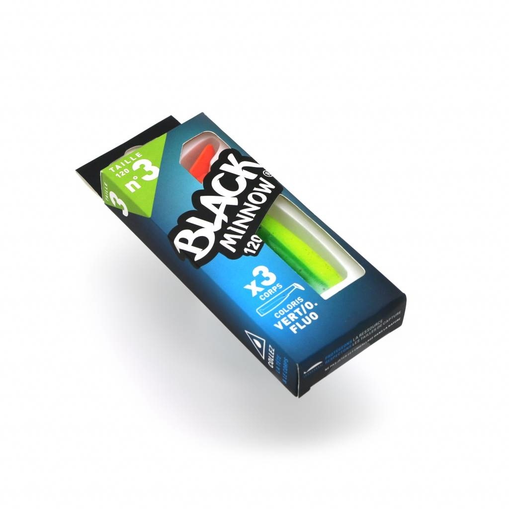 BLACK MINNOW 90 3 BODIES GREEN/ORANGE