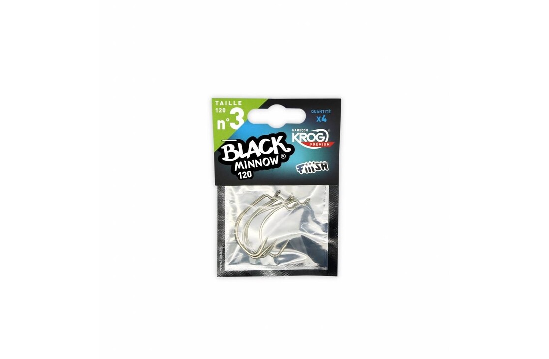 BLACK MINNOW 70 4 HOOKS KROG PREMIUM BY VMC