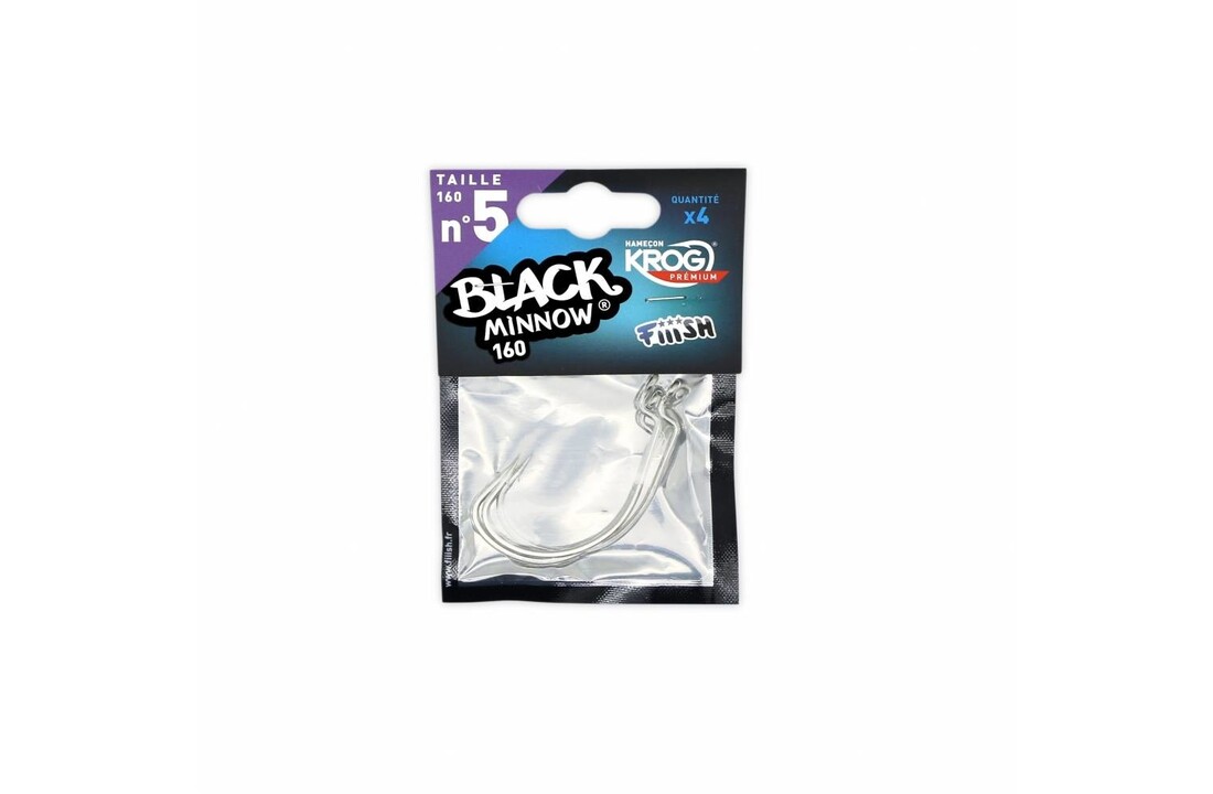 BLACK MINNOW 70 4 HOOKS KROG PREMIUM BY VMC