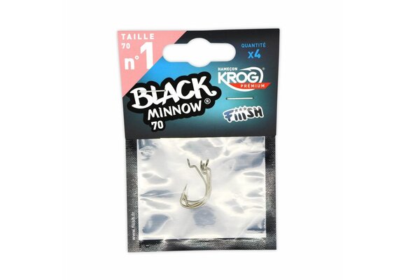 BLACK MINNOW 70 4 HOOKS KROG PREMIUM BY VMC