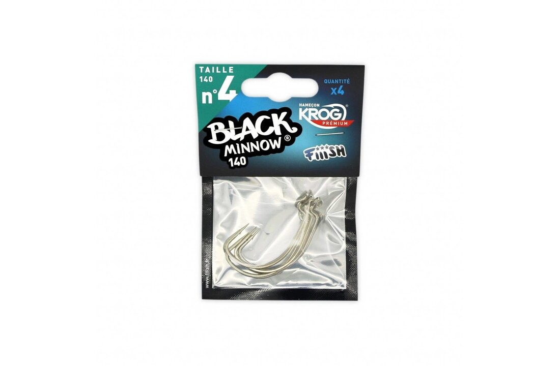 BLACK MINNOW 70 4 HOOKS KROG PREMIUM BY VMC