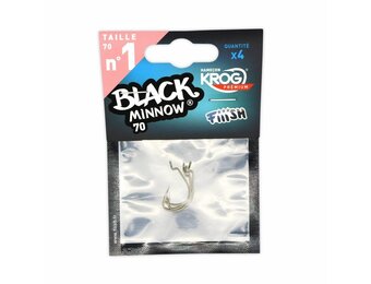 BLACK MINNOW 70 4 HOOKS KROG PREMIUM BY VMC