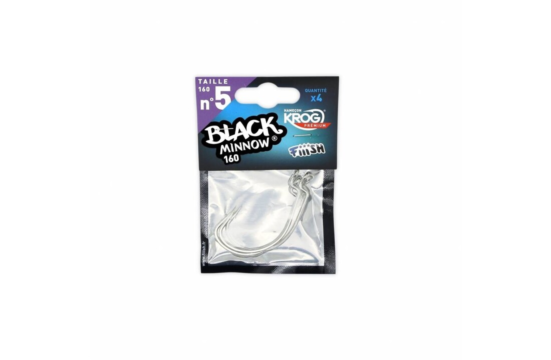 BLACK MINNOW 70 4 HOOKS KROG PREMIUM BY VMC