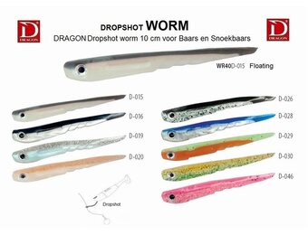 V-LURES DROPSHOT WORM 10CM YELLOW/GREEN P/3