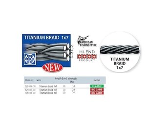 TITANIUM BRAID 1X7 CLASSIC LEADER 14KG 30CM