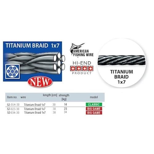 TITANIUM BRAID 1X7 CLASSIC LEADER 14KG 30CM