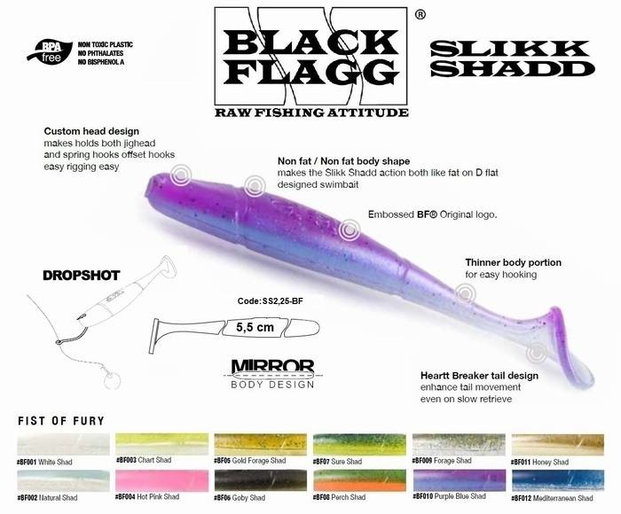 SLIKK SHADD 5.5 CM PERCH DROPSHOT P/10