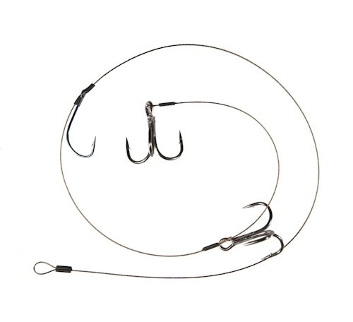 TREBLE HOOK DEADBAIT LEADERS 50CM