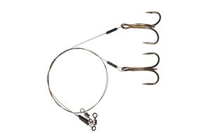 SINGLE TREBLE HOOK LEADER SURFSTRAND AFW 1X7 13KG 40 CM #2 P/2