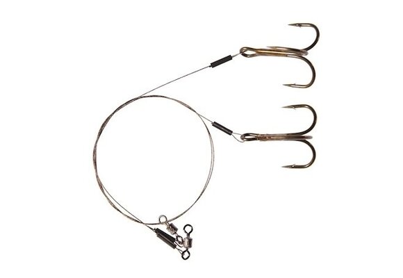 SINGLE TREBLE HOOK LEADER SURFSTRAND AFW 1X7 13KG 40 CM #2 P/2