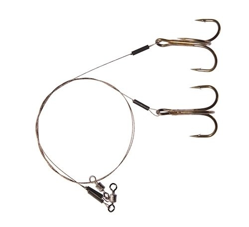 SINGLE TREBLE HOOK LEADER SURFSTRAND AFW 1X7 13KG 40 CM #2 P/2