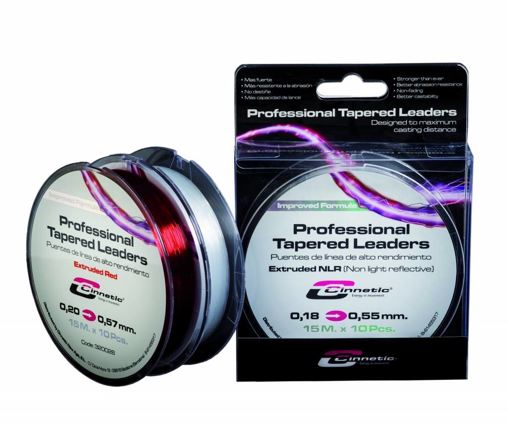 PROFESSIONAL TAPER LEADERS 15X10 - 0.20-0.57 RED