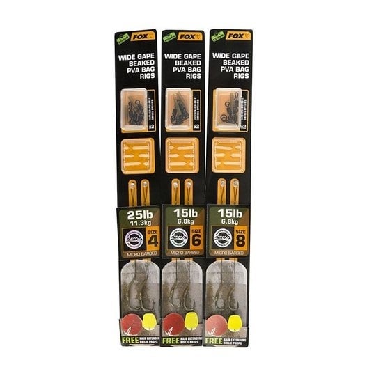 FOX EDGES WIDE GAPE BEAKED PVA RIGS 15 LB 8