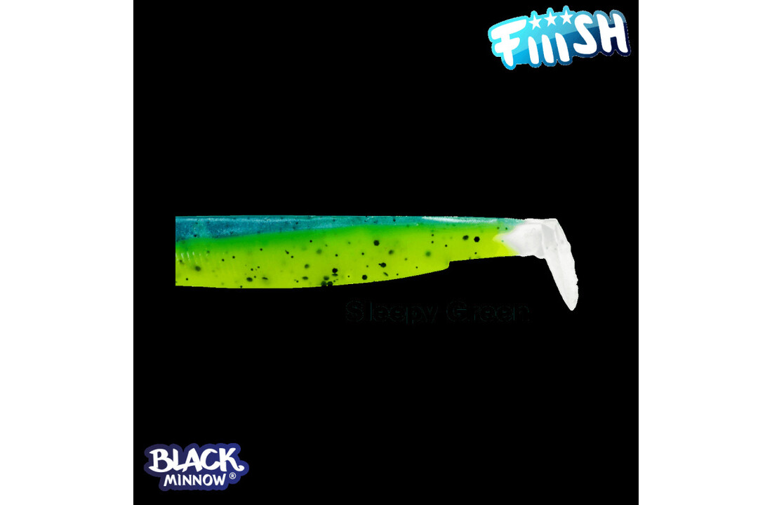 BLACK MINNOW 4 LURES BODIES  SLEEPY GREEN