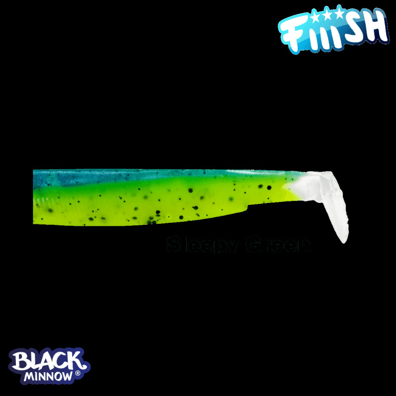 BLACK MINNOW 4 LURES BODIES  SLEEPY GREEN