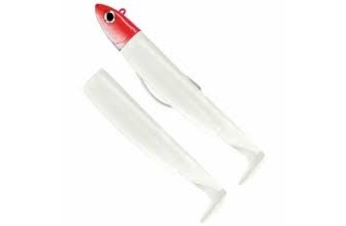 BLACK MINNOW 90 COMBO OFF SHORE 10 GRAM WHITE + LURE BODY WHITE JIGHEAD RED