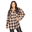 Oversized Checked Shirt Beige