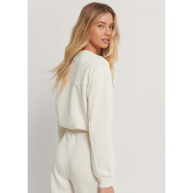 NA-KD Cropped Drawstring Sweatshirt