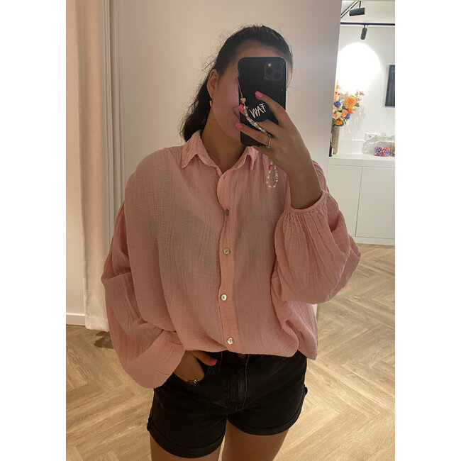 FAVV Ballonmouw Blouse Roze