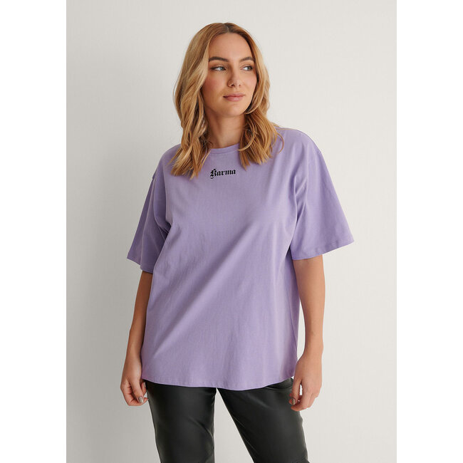 NA-KD Karma Printed T-shirt Purple