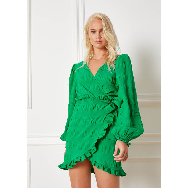 REFINED DEPARTMENT Woven Smock Dress Green