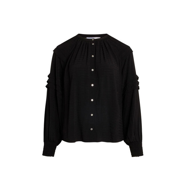 CO'COUTURE Cora Pleat Shirt Black