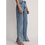 NA-KD Side Slit High Waist Denim Light Blue