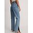 NA-KD Side Slit High Waist Denim Light Blue