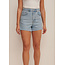 NA-KD Raw Hem Slit Denim Short Light Blue