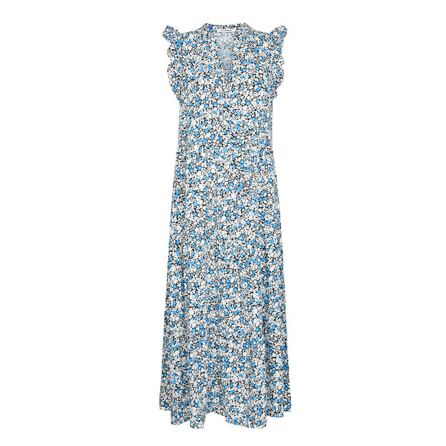 CO'COUTURE Royal Flower Floor Dress New Blue