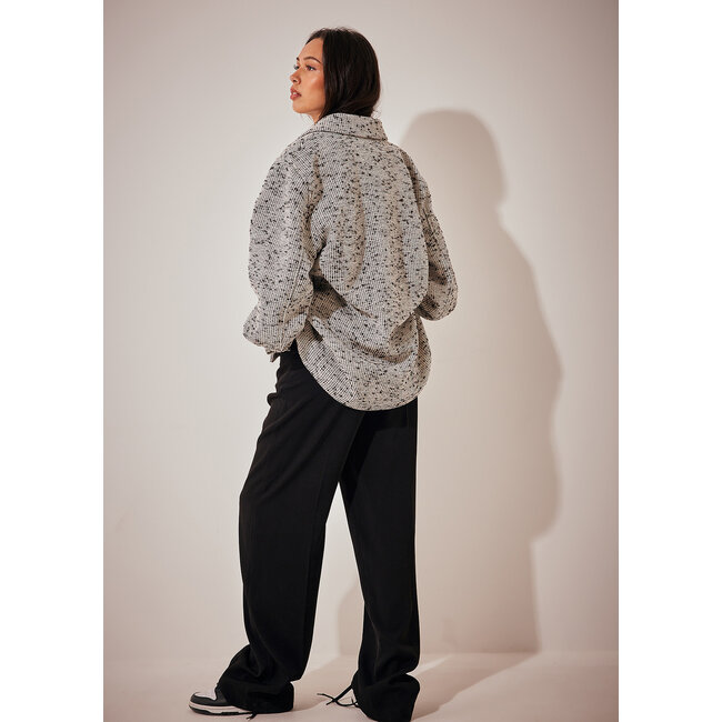 NA-KD Oversized Tweed Jacket Ecru