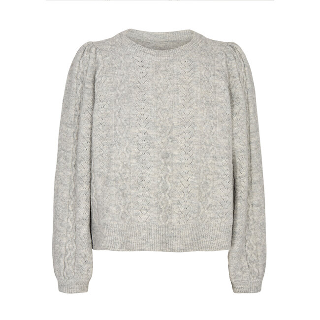 CO'COUTURE Pixie Pointelle Knit Light Grey