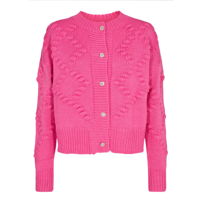 CO'COUTURE Bubble Knit Cardigan Pink