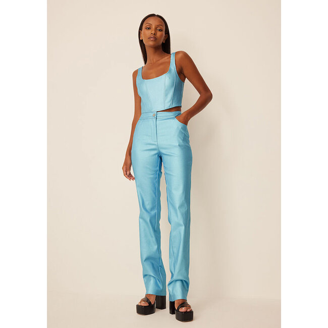 NA-KD Shiney Mid Waist Trouser