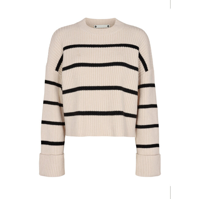 CO'COUTURE Row Stripe Box Crop O-knit