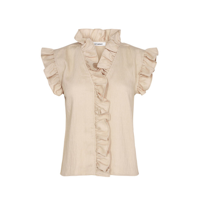 CO'COUTURE Sueda Frill Top Bone