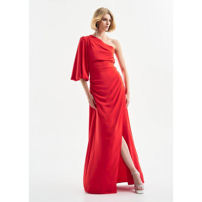ACCESS Gathered One Shoulder Dress