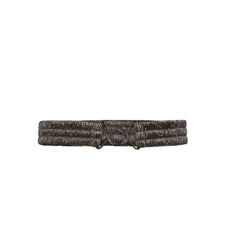 CO'COUTURE Croco Belt Dark Silver