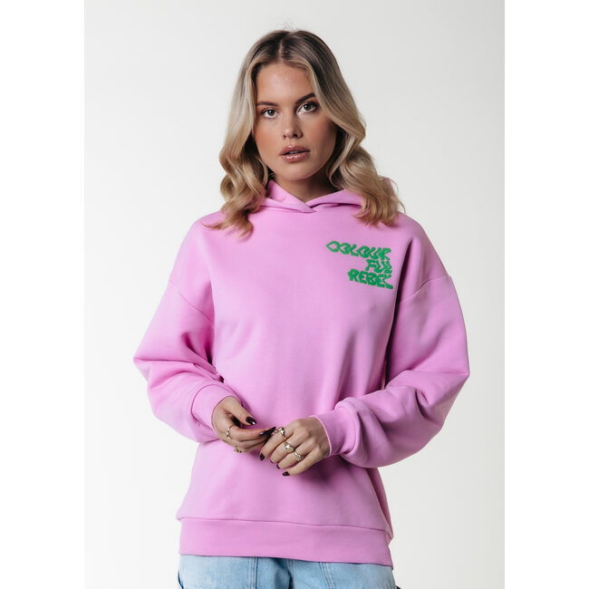 COLOURFUL REBEL Logo Wave Clean Oversized Hoodie