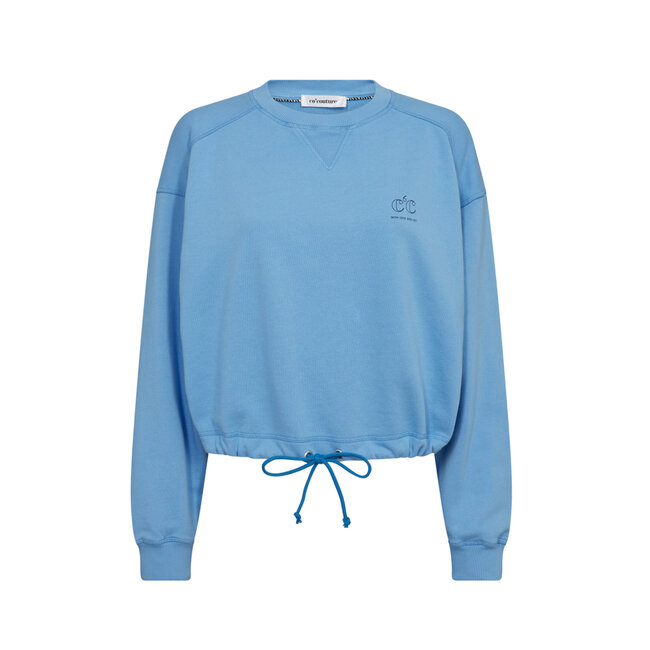 CO'COUTURE Clean Crop Tie Sweat Skye Blue