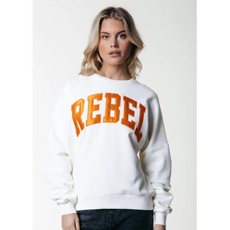 COLOURFUL REBEL Rebel Patch Dropped Shoulder Sweat Off White