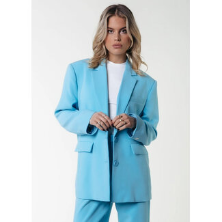 COLOURFUL REBEL Gemma Single Breasted Blazer Light Blue